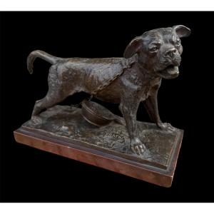 Christophe Fratin - Bronze - Chained Bulldog, 19th Century - Collin Foundry