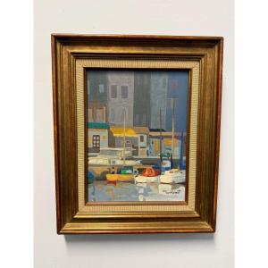 Monique Robert - Hst Painting - The Port Of Honfleur, 1980