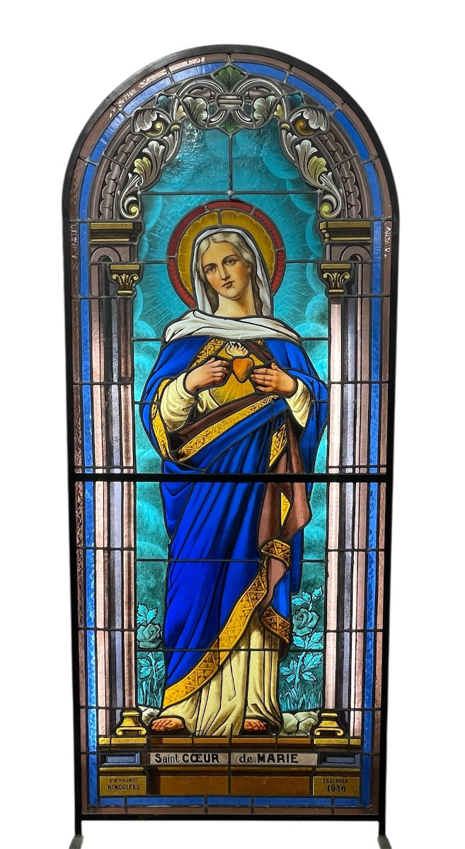 Stained Glass Window Of The Holy Heart Of Mary