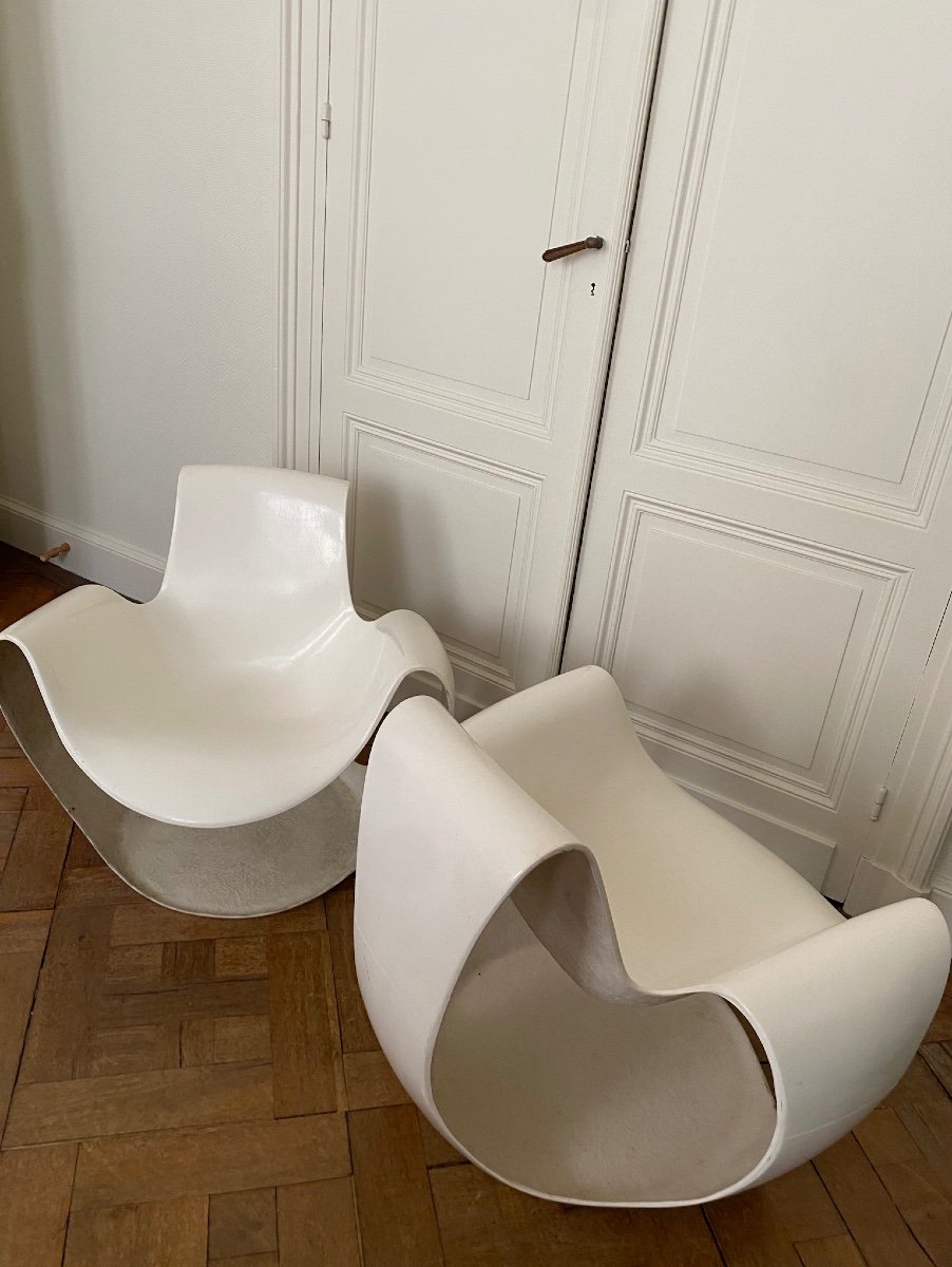 Paire de Fauteuils Albatros - Danielle Quarante -photo-2