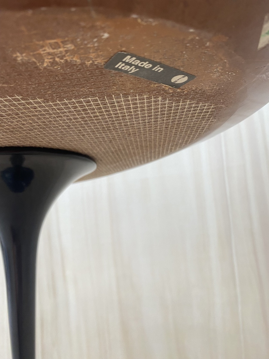 Knoll Oval Pedestal Table In Emperador Marble-photo-6