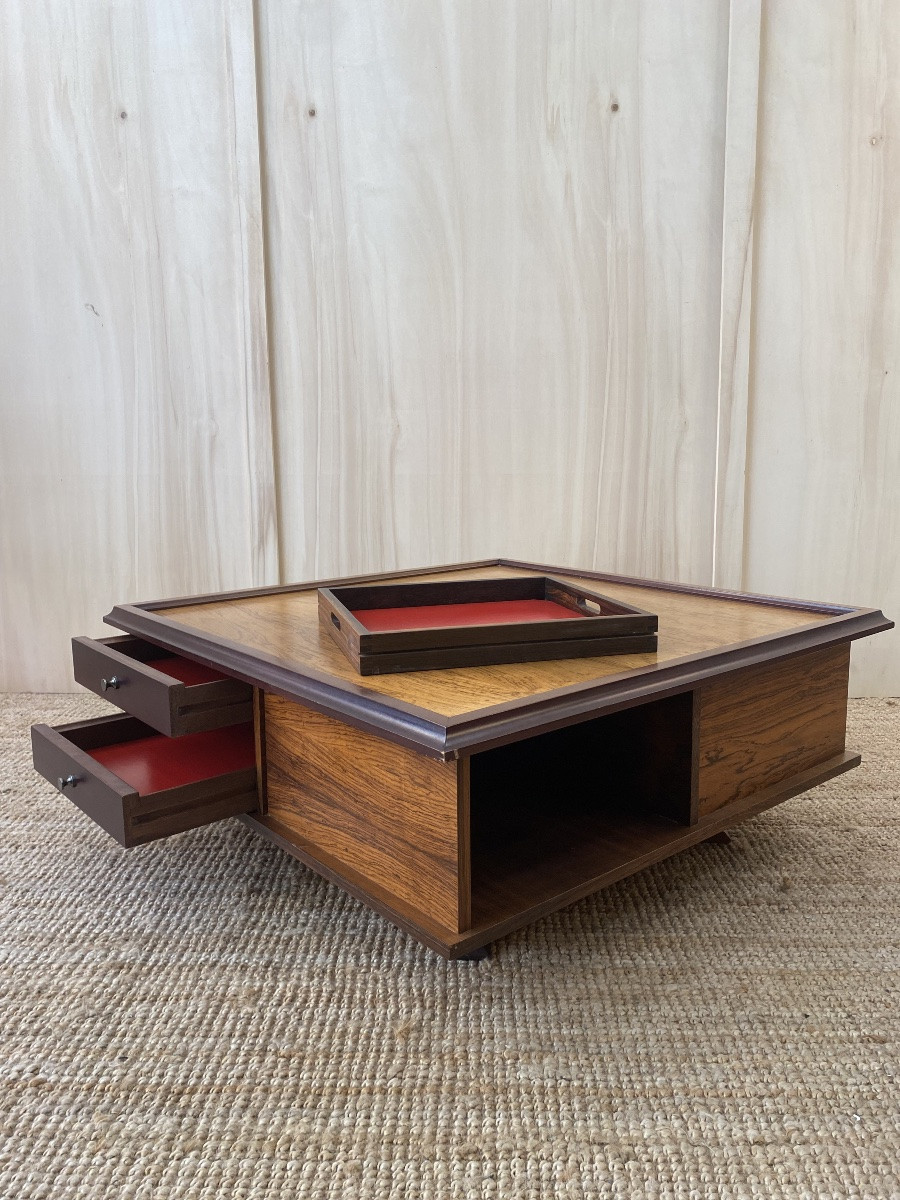 Italian Rosewood Coffee Table - 1960 - Saporiti-photo-3