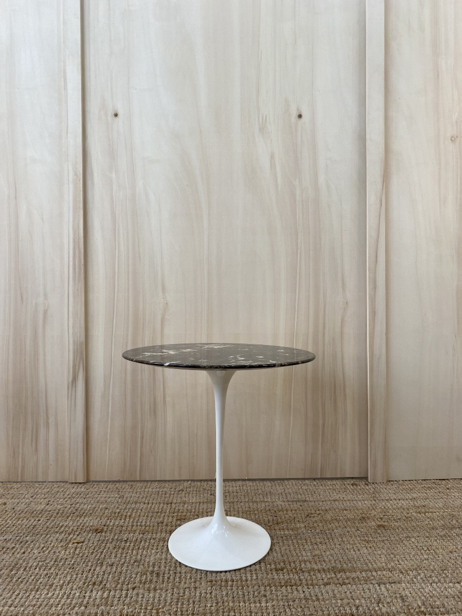 Gueridon Tulio par Eero SAARINEN pour KNOOL - Marbre Emperador -photo-2