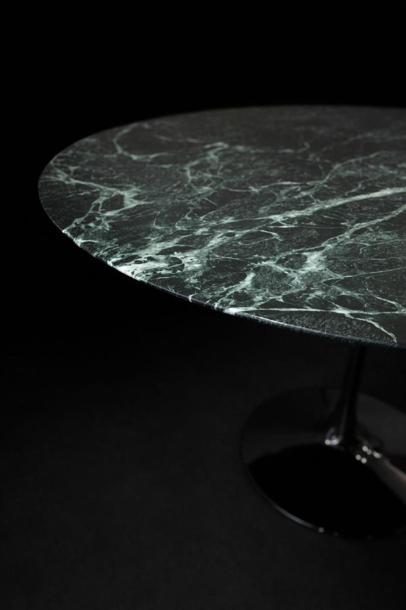 Tulip Table By Eero Saarinen For Knoll - Verde Alpi Marble-photo-4