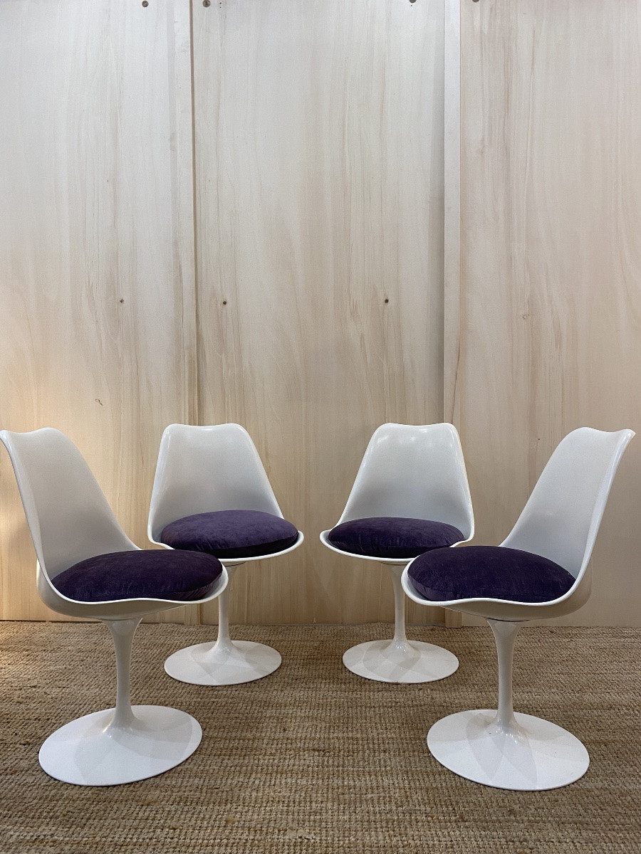 4 chaises Tulipes d’eero saarinen pour Knoll-photo-2