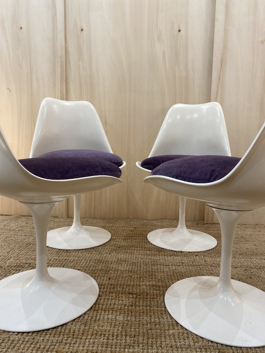 4 chaises Tulipes d’eero saarinen pour Knoll-photo-4