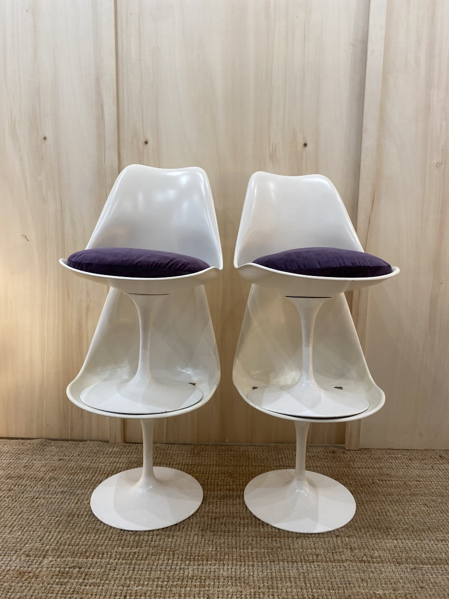 4 chaises Tulipes d’eero saarinen pour Knoll-photo-1