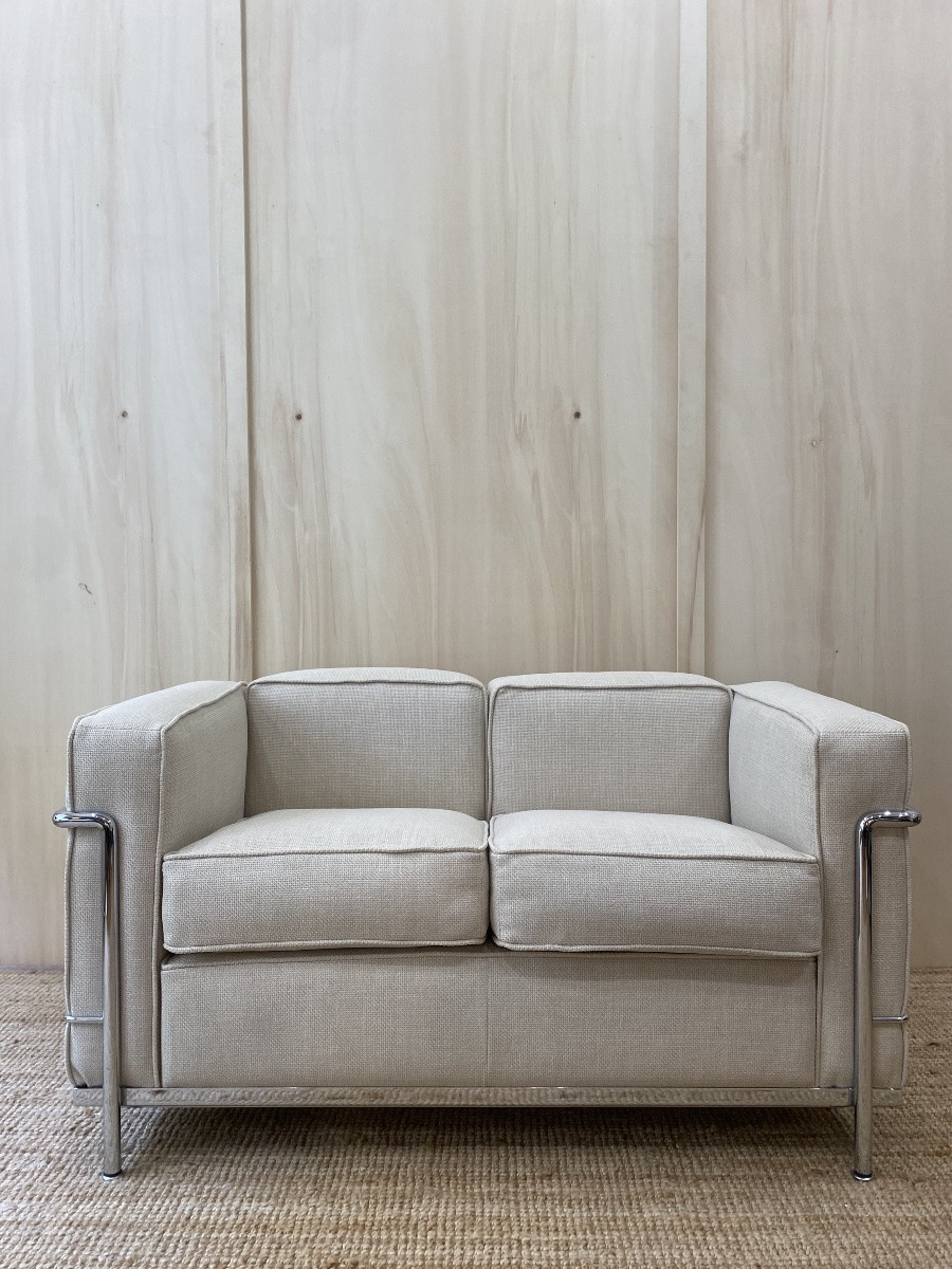 Lc2 2-seater Sofa By Charlotte Perriand And Le Corbusier For Cassina, 1965-photo-2