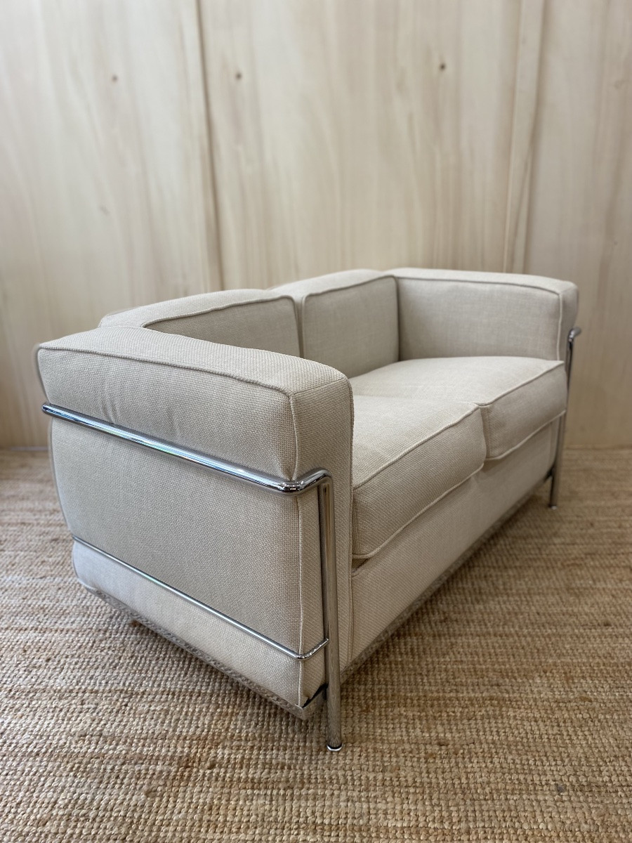 Lc2 2-seater Sofa By Charlotte Perriand And Le Corbusier For Cassina, 1965-photo-3