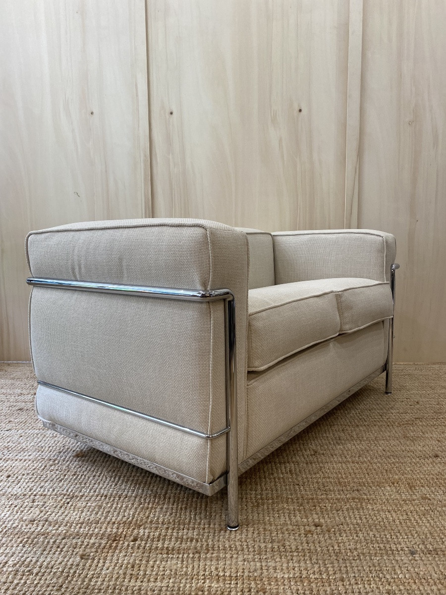 Lc2 2-seater Sofa By Charlotte Perriand And Le Corbusier For Cassina, 1965-photo-4