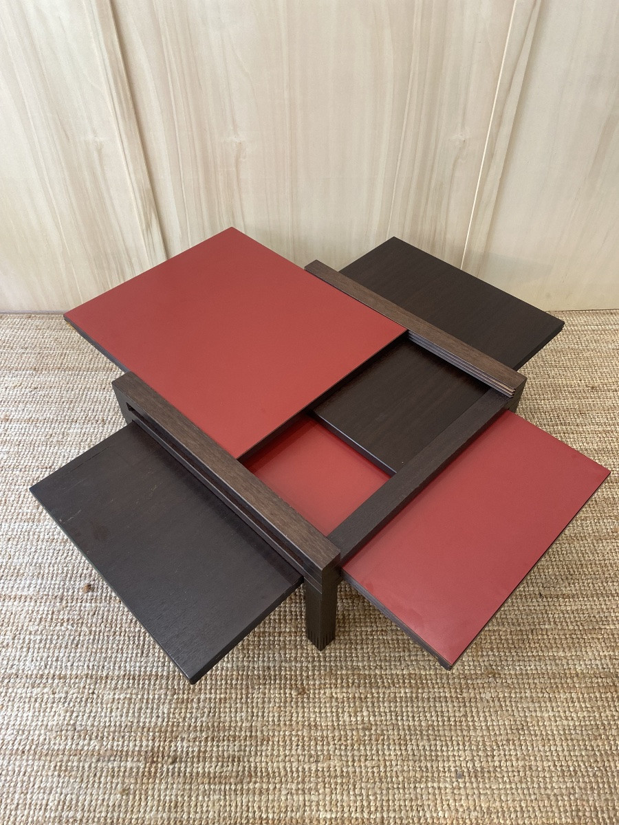 Extendable And Modular Coffee Table - Hexa Model By Vuarnesson For Bellato, France, 1980s-photo-3