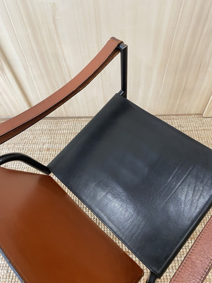 LC1 Fauteuil dossier basculant cuir - Bicolore - Cassina -photo-2