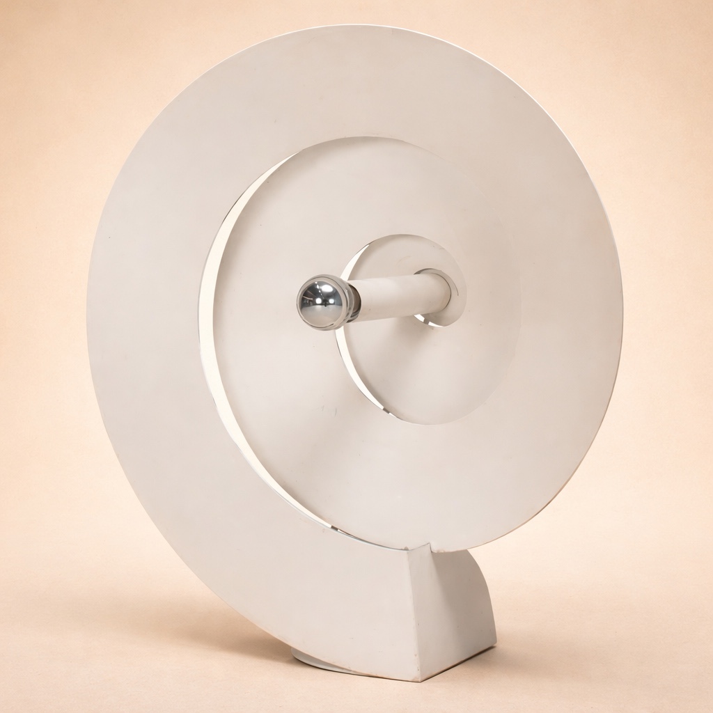 Grande lampe de bureau en spirale rare de Luc Bernard en métal blanc, France 1974-photo-2