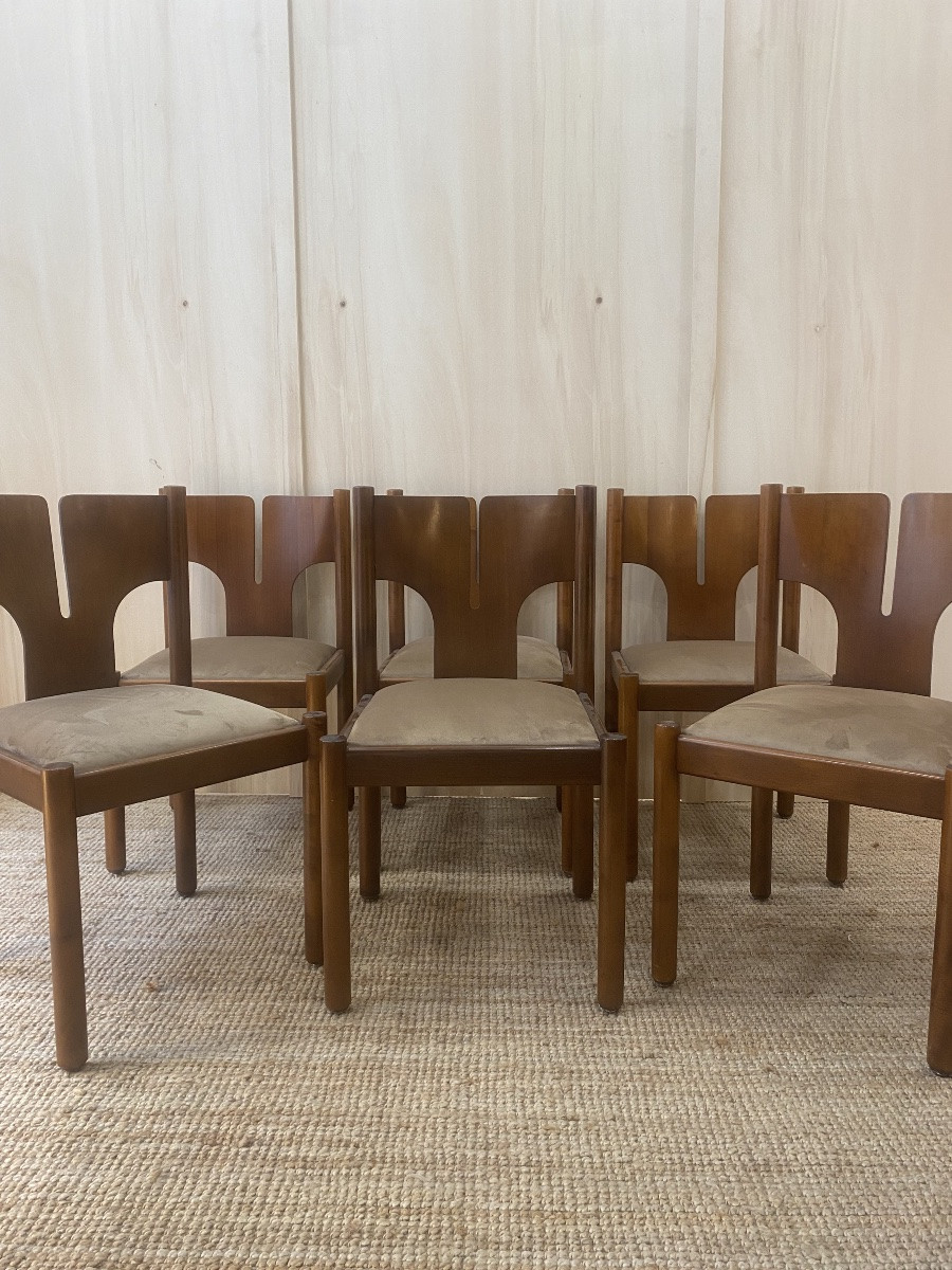 Set Of 6 Chairs - Mobilgirgi - Italy - 1960-photo-2