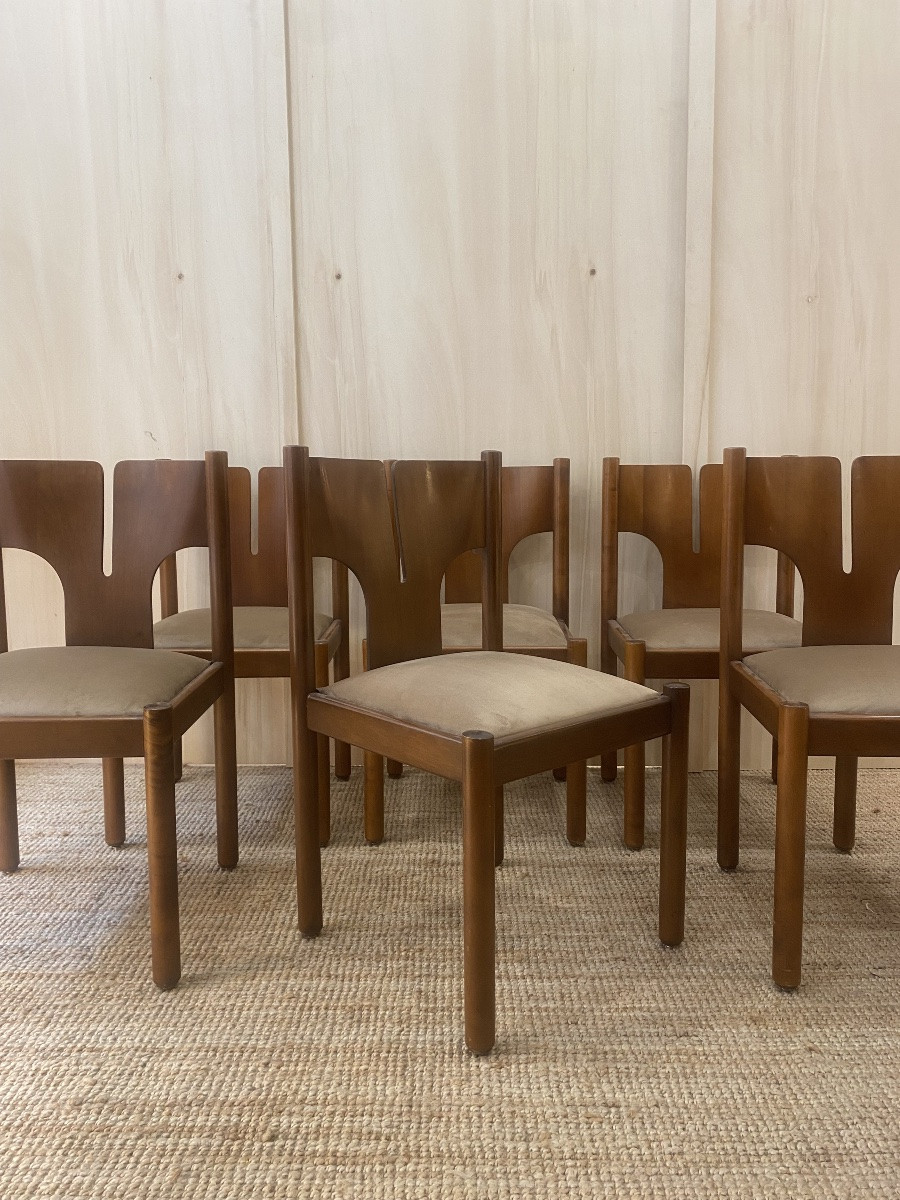 Set Of 6 Chairs - Mobilgirgi - Italy - 1960-photo-4