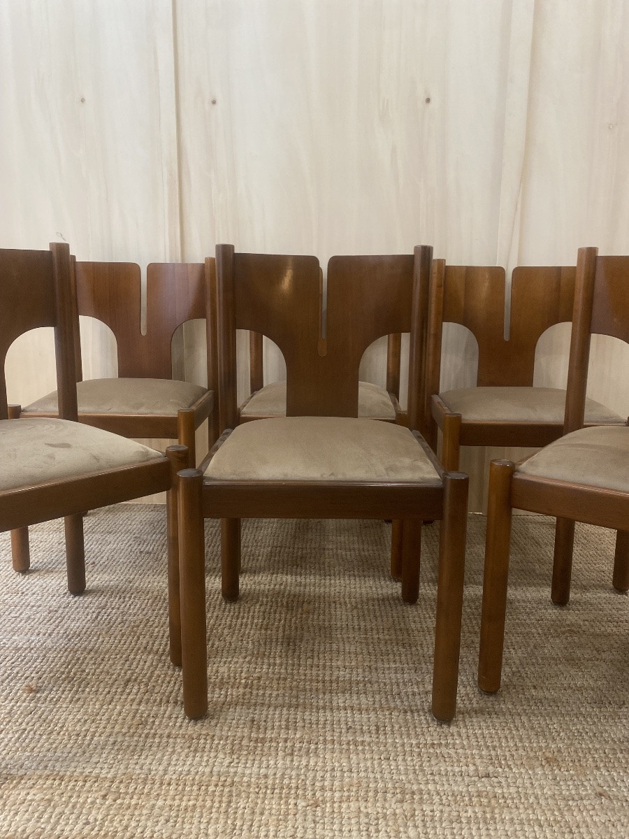 Set Of 6 Chairs - Mobilgirgi - Italy - 1960-photo-7