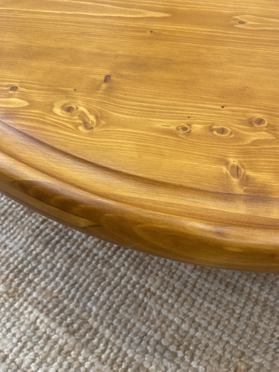 Round Pine Coffee Table - Charlotte Perriand For Les Arcs, France, 1960s-photo-4