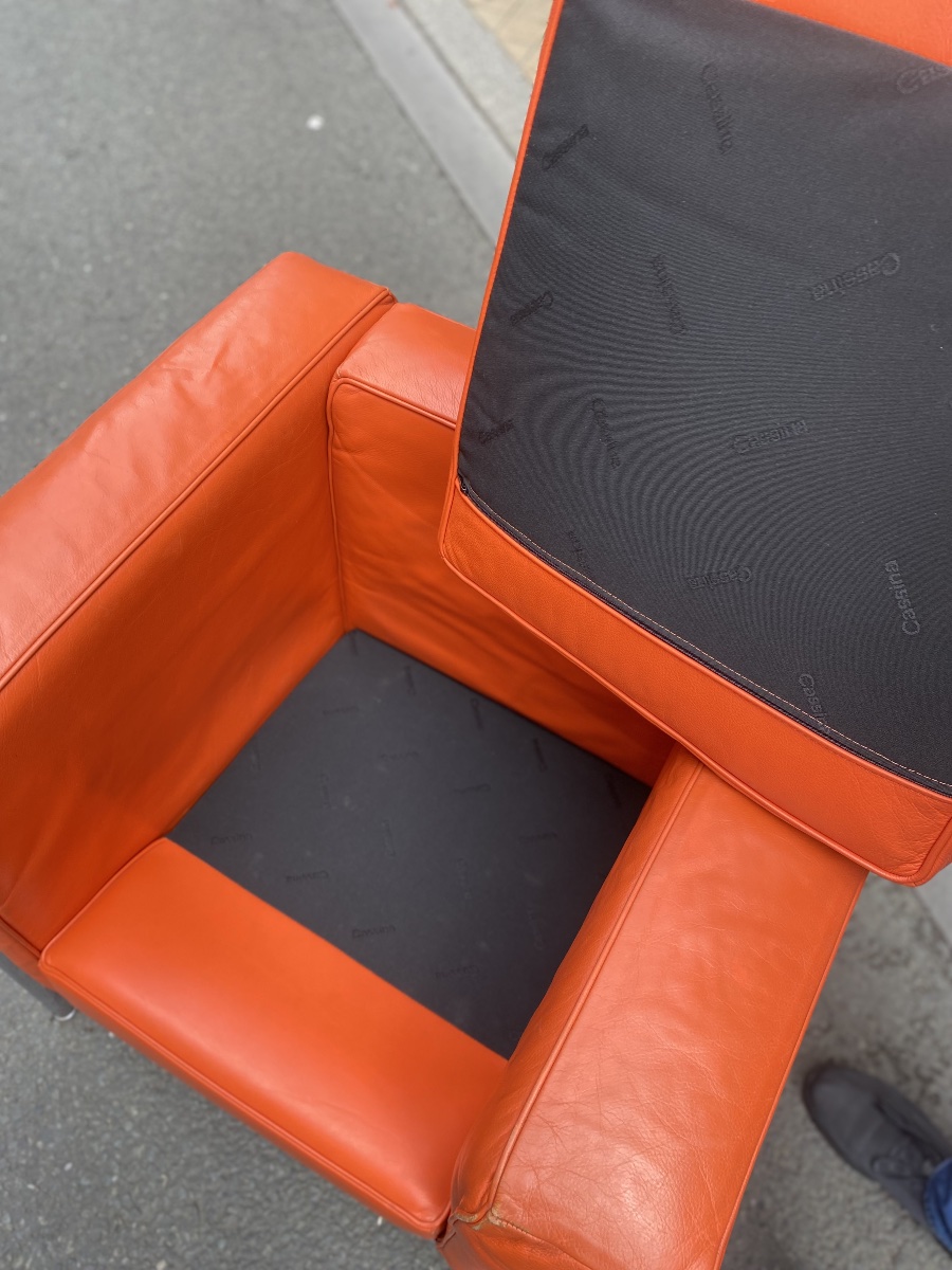 Pair Of Lc2 Le Corbusier Armchairs By Cassina-photo-6