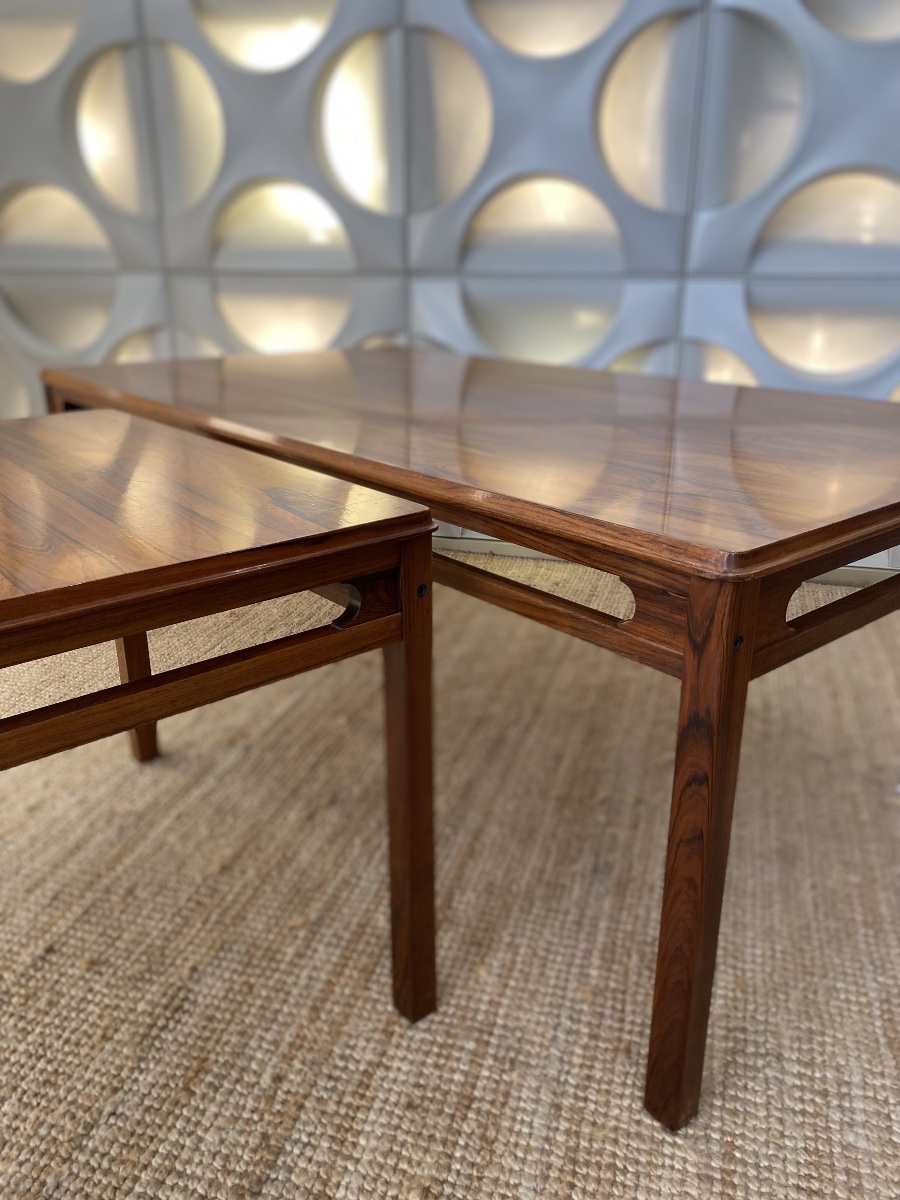 Tables basses vintage en bois de rose par Rasmus Solber pour S Mobler, 1960-photo-2