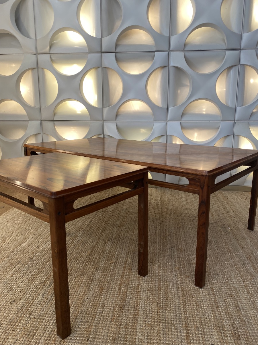 Tables basses vintage en bois de rose par Rasmus Solber pour S Mobler, 1960-photo-3