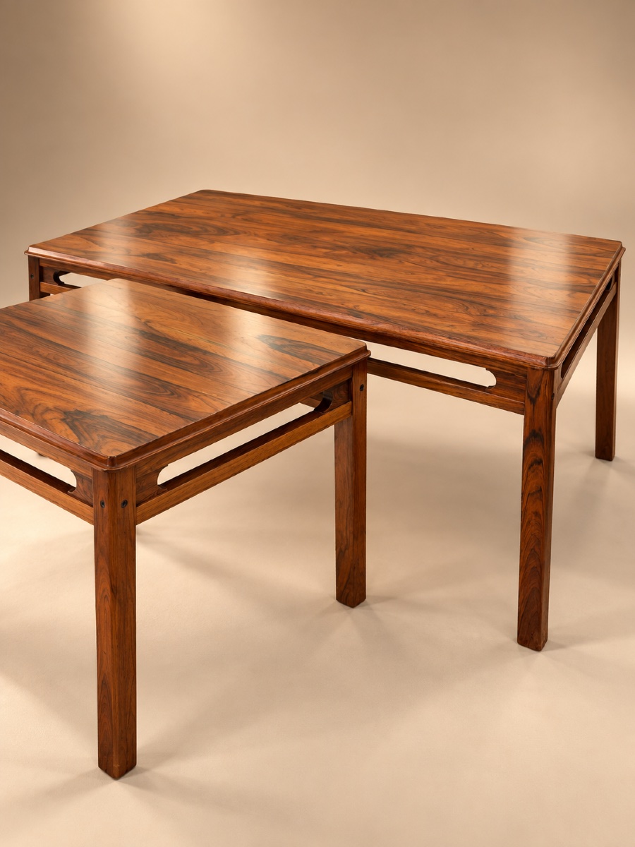 Tables basses vintage en bois de rose par Rasmus Solber pour S Mobler, 1960-photo-2