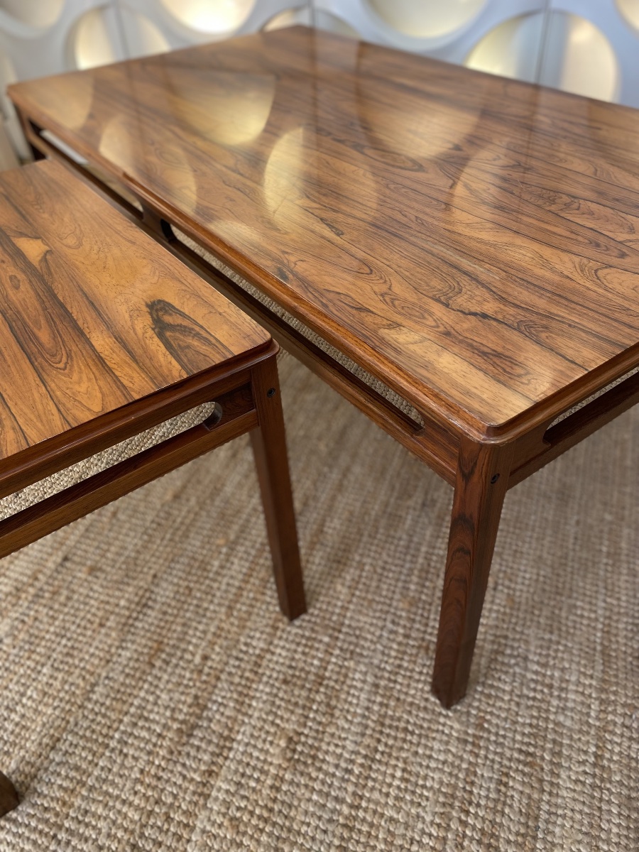 Tables basses vintage en bois de rose par Rasmus Solber pour S Mobler, 1960-photo-1