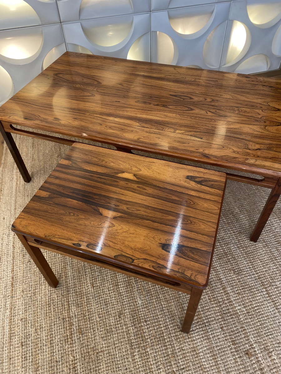 Tables basses vintage en bois de rose par Rasmus Solber pour S Mobler, 1960-photo-3