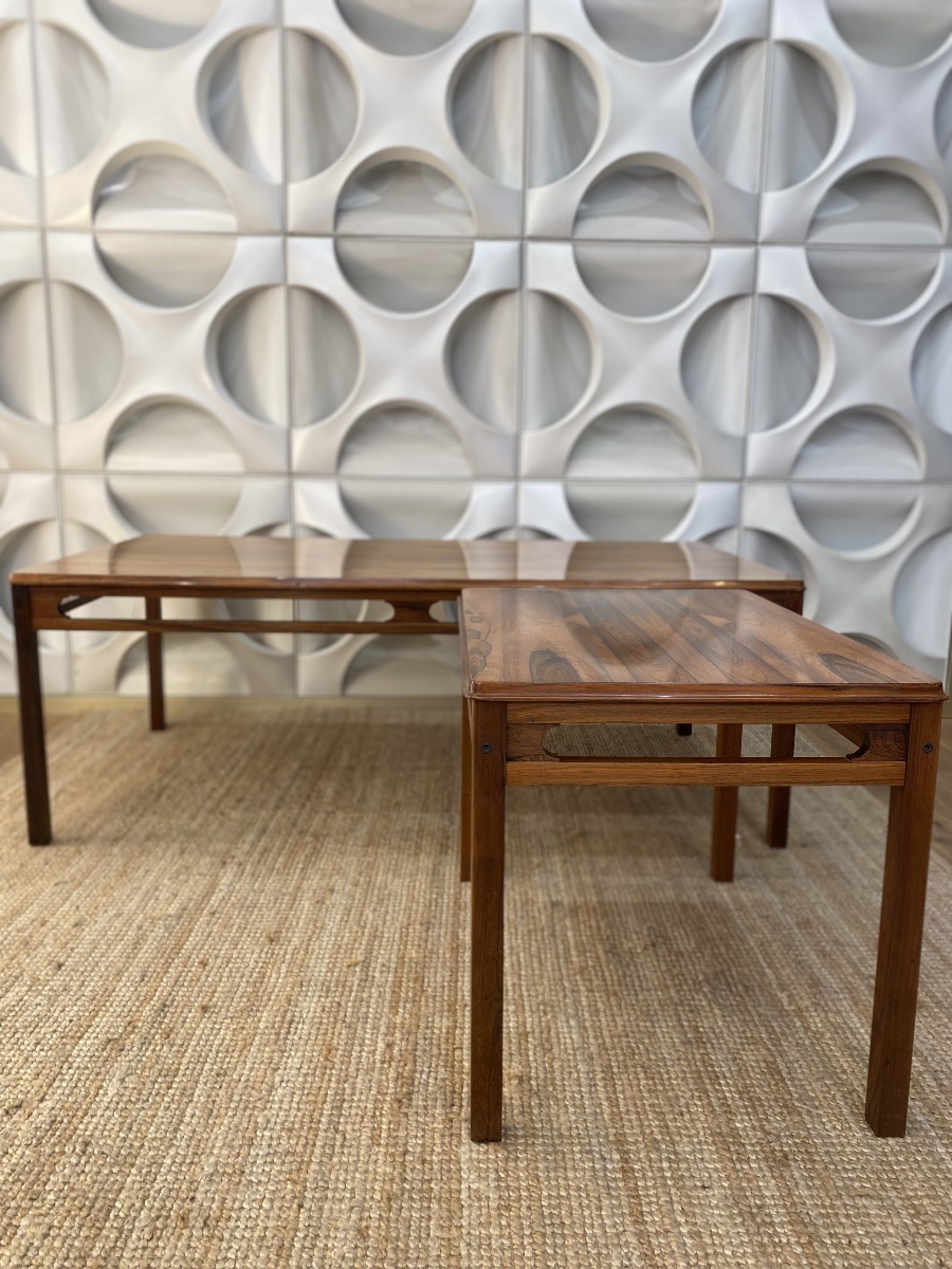 Tables basses vintage en bois de rose par Rasmus Solber pour S Mobler, 1960-photo-5