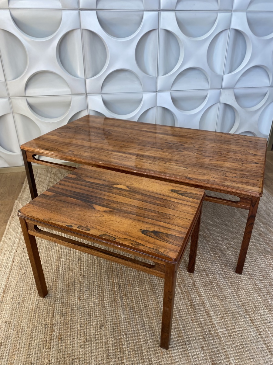 Tables basses vintage en bois de rose par Rasmus Solber pour S Mobler, 1960-photo-6
