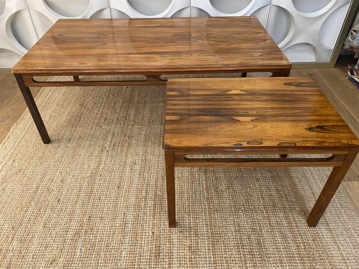 Tables basses vintage en bois de rose par Rasmus Solber pour S Mobler, 1960-photo-7