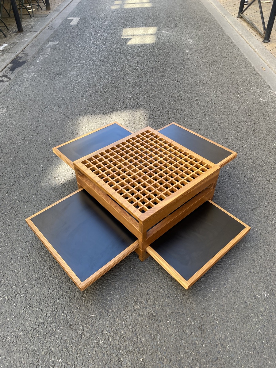 Table basse Tetra par Bernard Vuarnesson, France années 80-photo-1