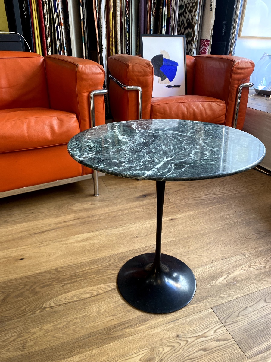 Table d'appoint/guéridon Tulipe - Knoll - Marbre Verde Alpi