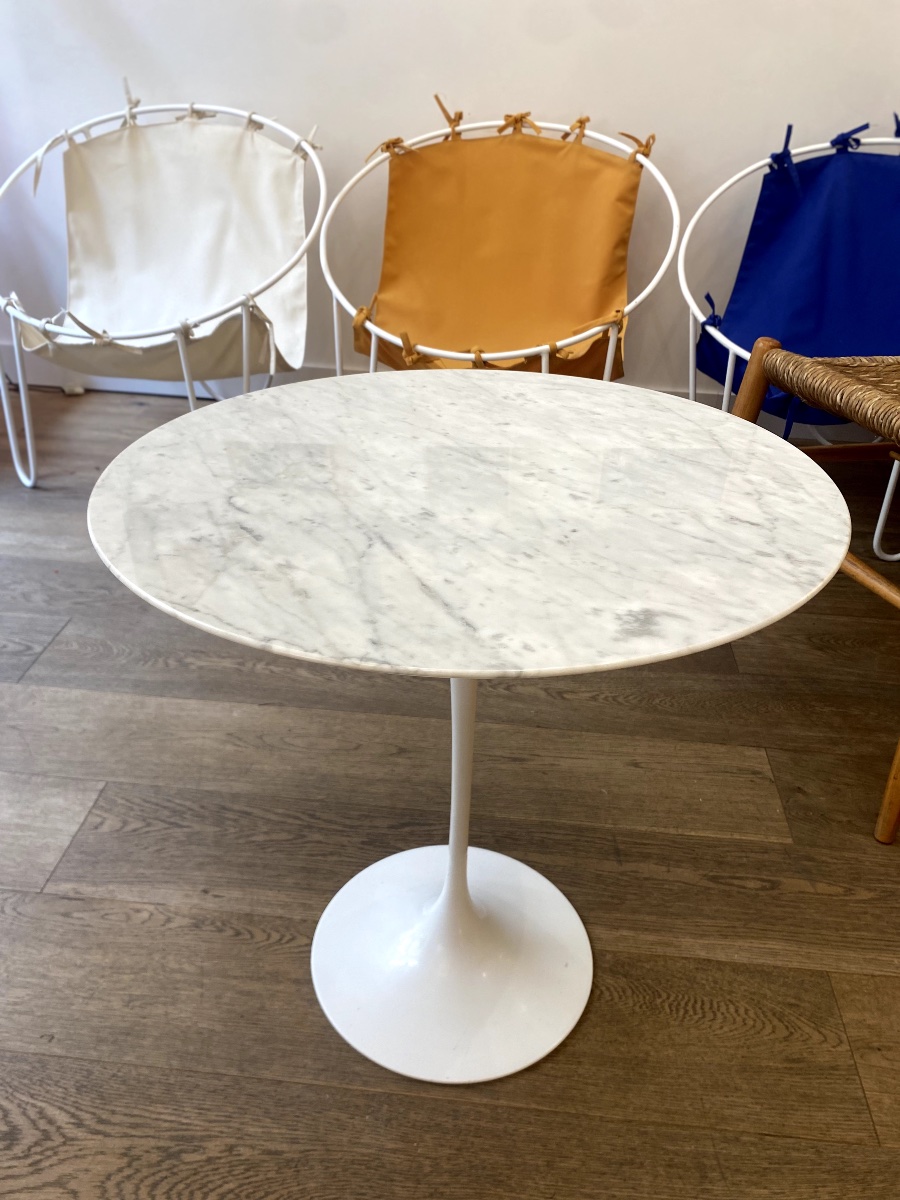 "tulip" Side Table - Statuarietto Marble - Eero Saarinen, For Knoll-photo-2