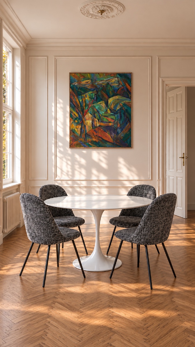 Vintage Carrara Marble Tulip Table - Knoll-photo-2