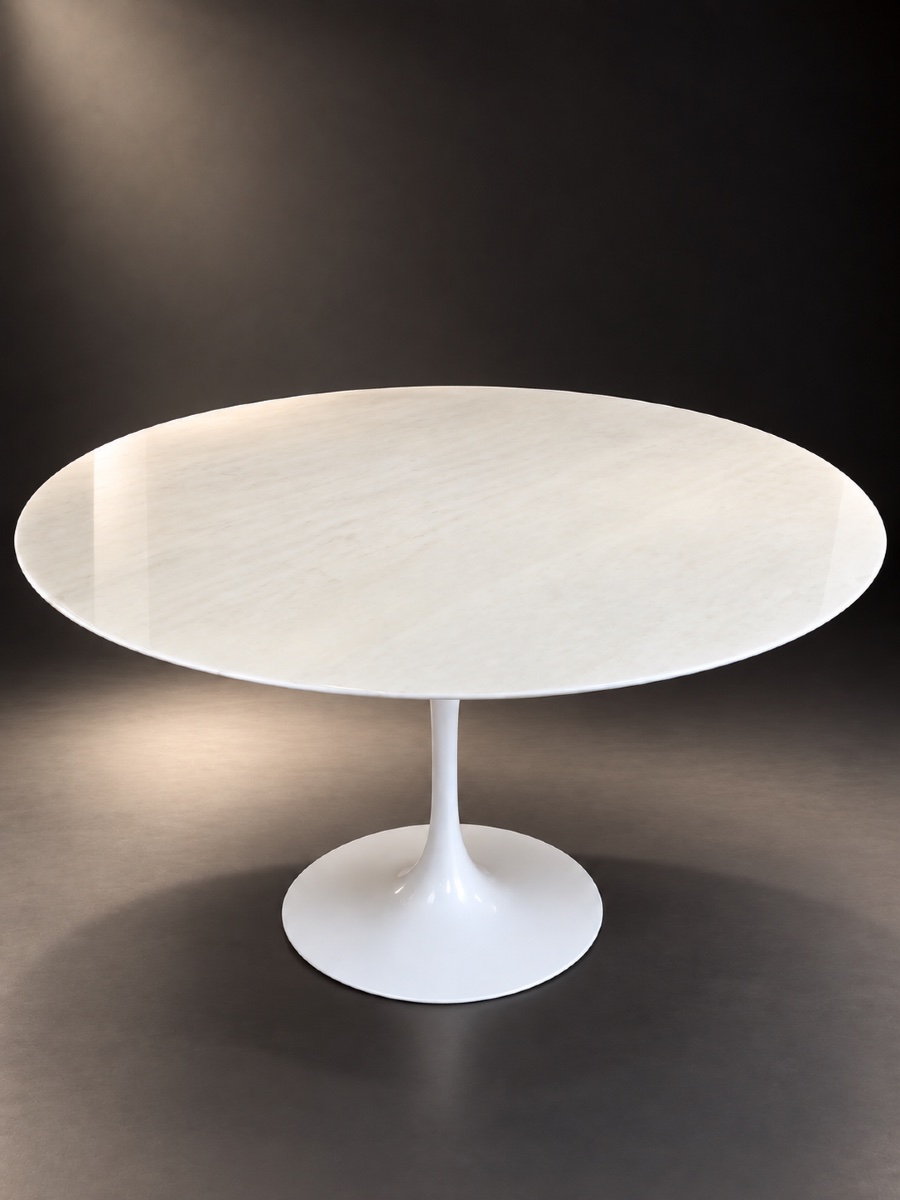 Vintage Carrara Marble Tulip Table - Knoll-photo-3