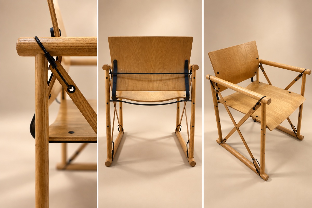 Modern Italian Chair Made Of Wood And Metal-photo-1