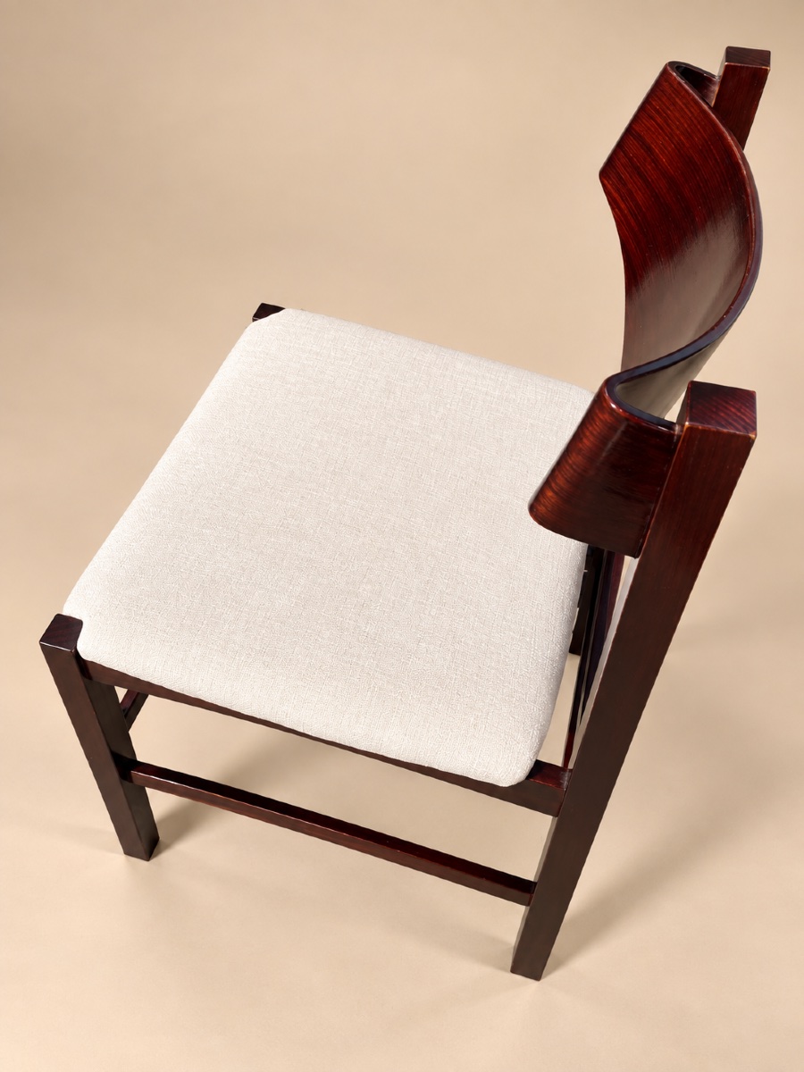 Série de 4 Chaises de Gianfranco Frattini en palissandre et velours  - italie - 1960 -photo-2
