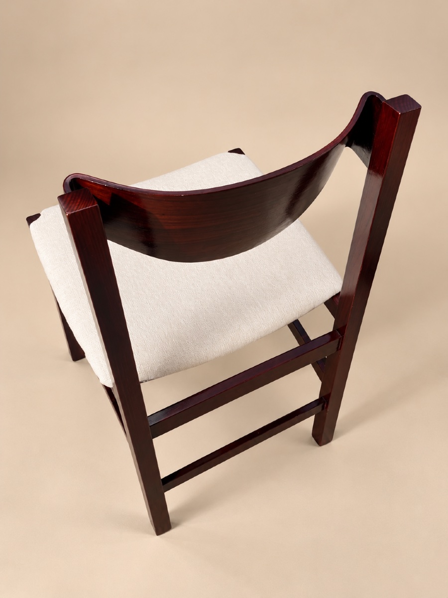 Série de 4 Chaises de Gianfranco Frattini en palissandre et velours  - italie - 1960 -photo-3