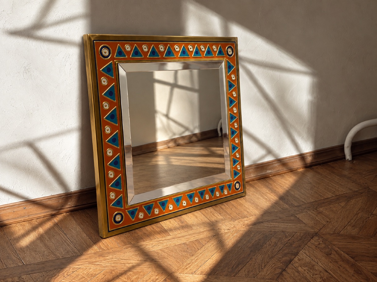 Grand miroir décoratif par Paolo De Poli-photo-1