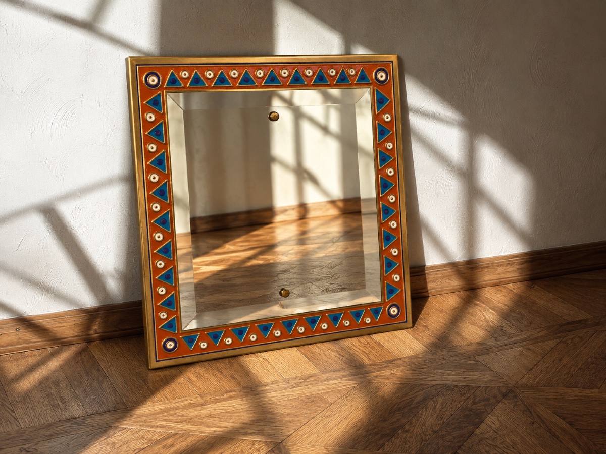 Grand miroir décoratif par Paolo De Poli