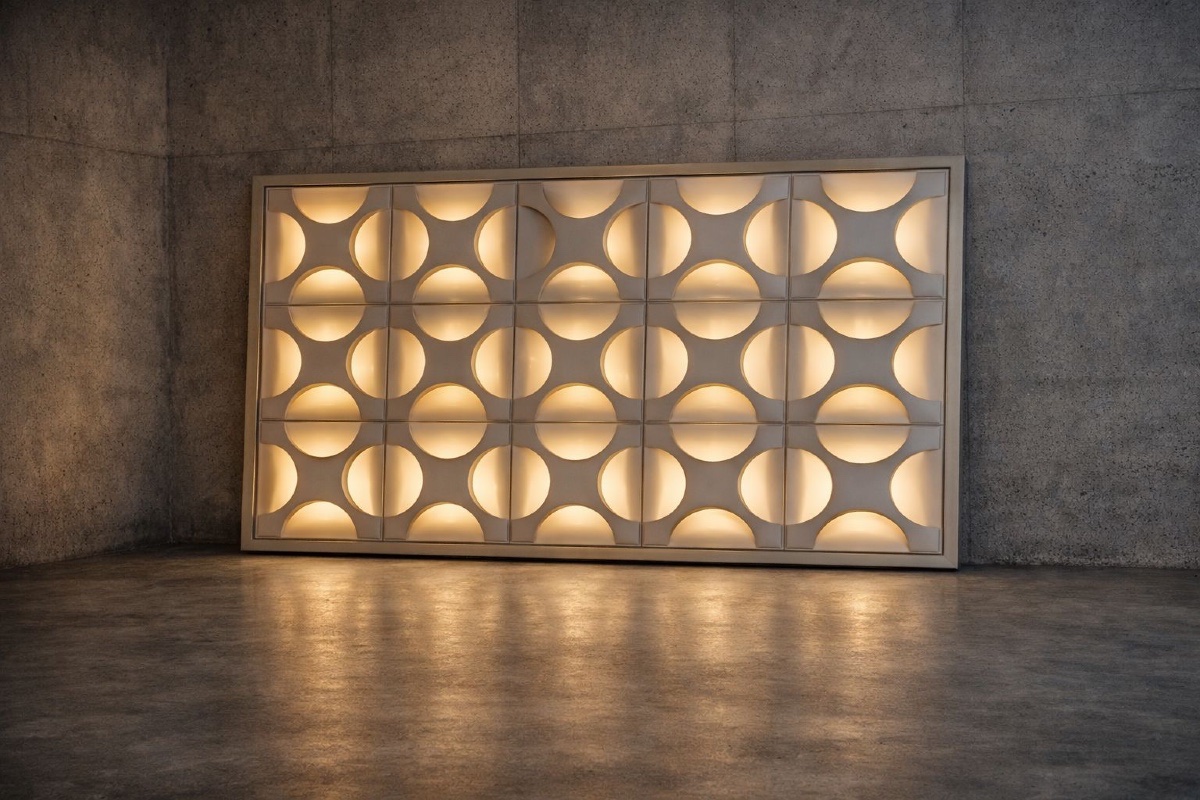 COMPOSITION D'APPLIQUES MURALES OYSTER PAR ROLF KRÜGER, 1970,  SET DE 15