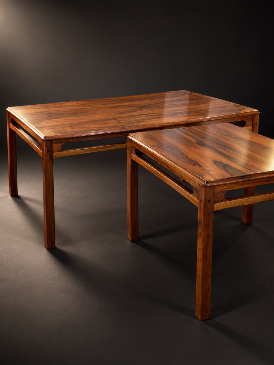 TABLES BASSES VINTAGE EN BOIS DE ROSE PAR RASMUS SOLBER POUR S MOBLER, 1960-photo-4