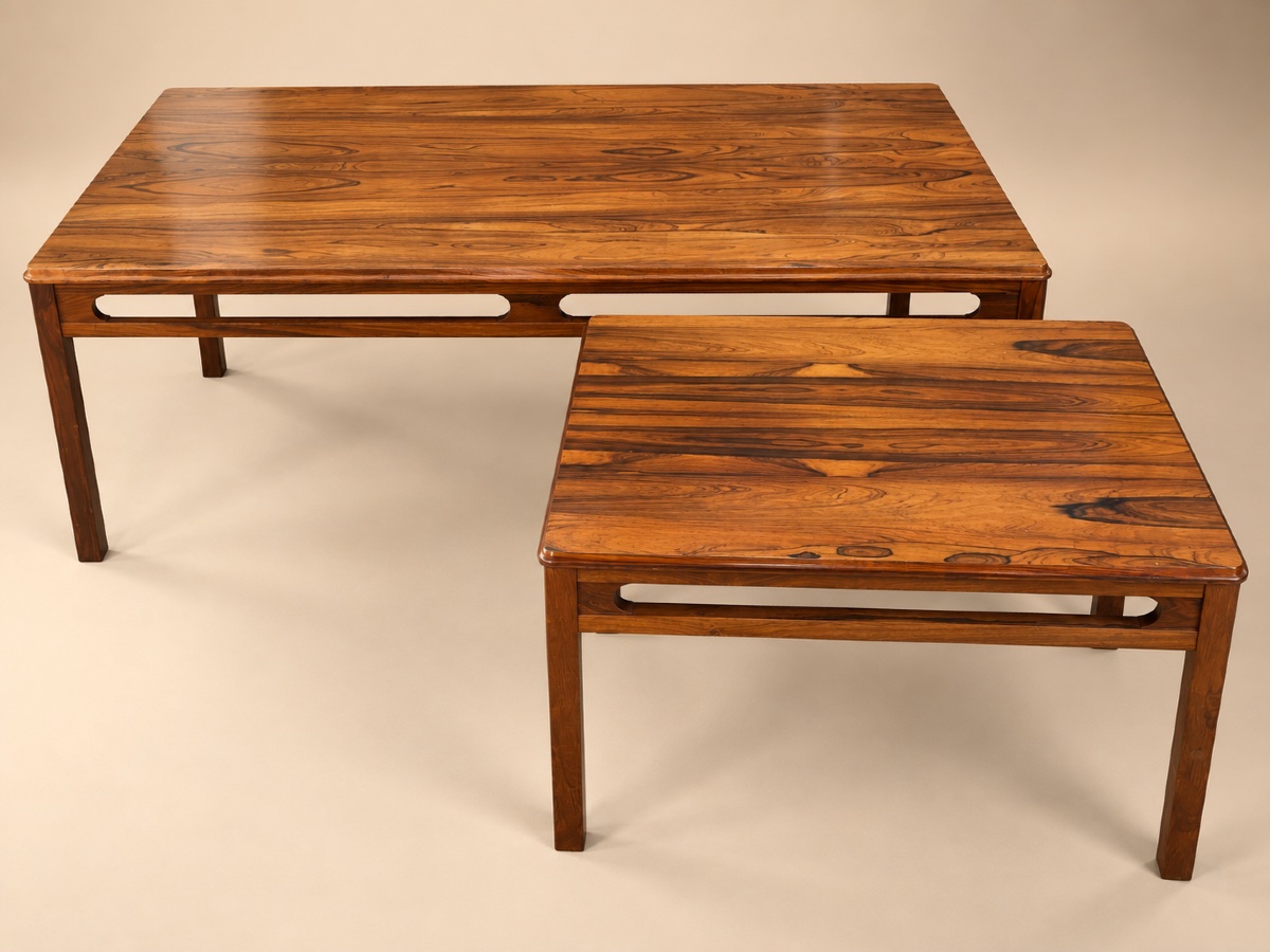 TABLES BASSES VINTAGE EN BOIS DE ROSE PAR RASMUS SOLBER POUR S MOBLER, 1960-photo-1