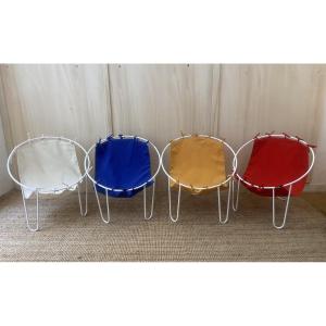 4 Outdoor Armchairs - 1950s - France