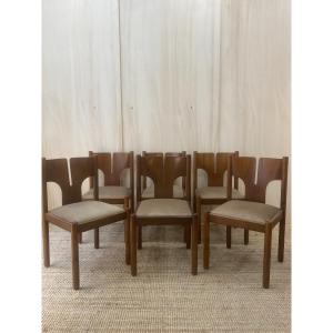 Set Of 6 Chairs - Mobilgirgi - Italy - 1960