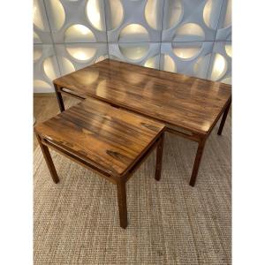 Tables basses vintage en bois de rose par Rasmus Solber pour S Mobler, 1960