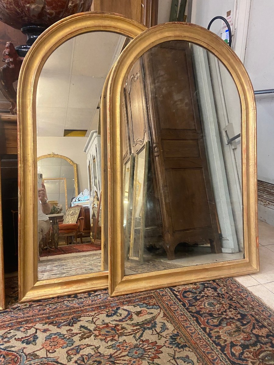 4 Golden Wood Mirrors -photo-3