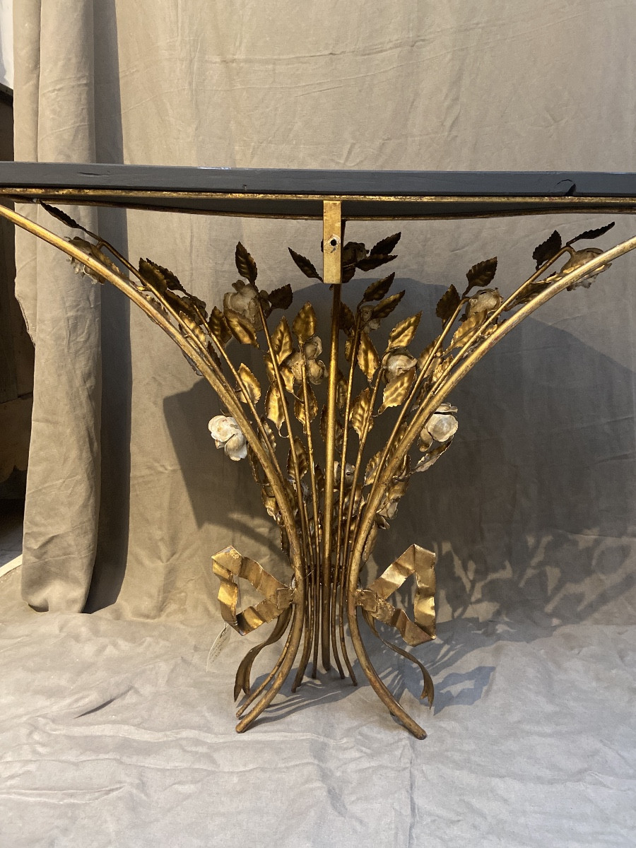 Console à décor floral XXeme -photo-2