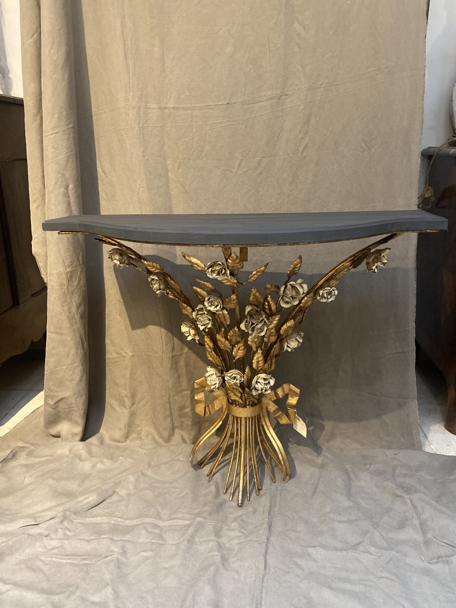 Console à décor floral XXeme 