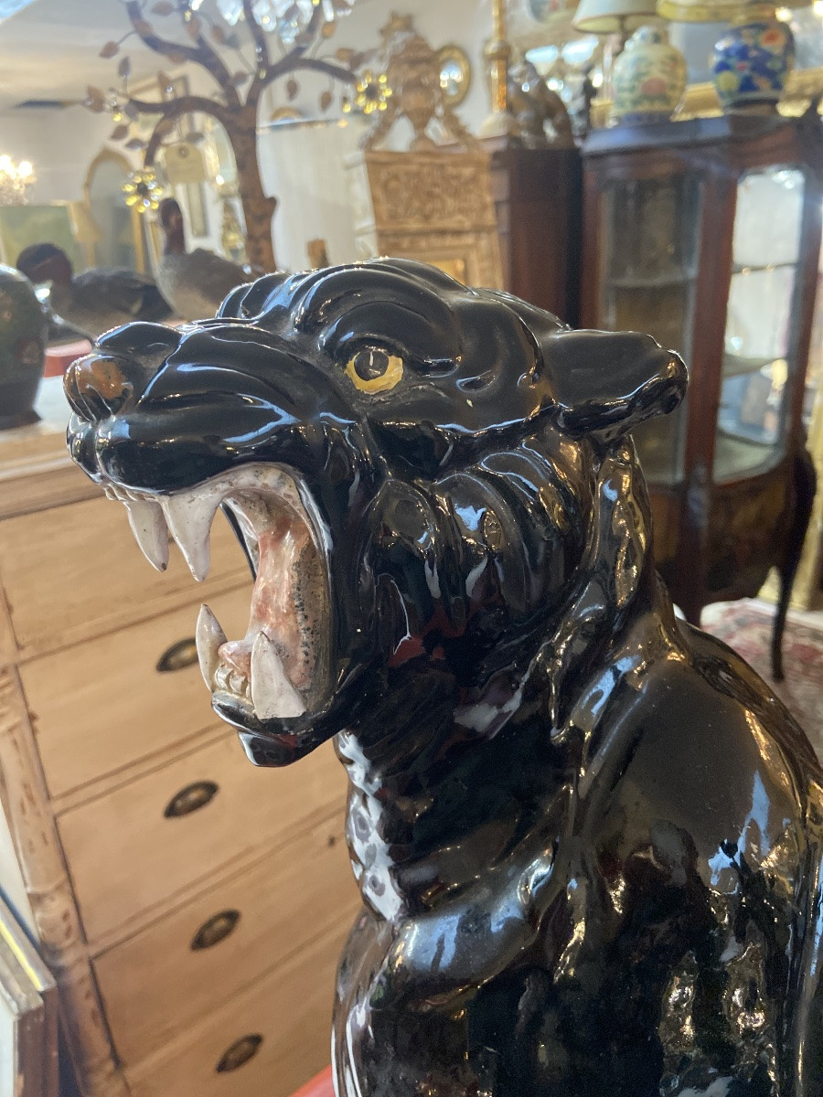 Glazed Terracotta Panther -photo-2